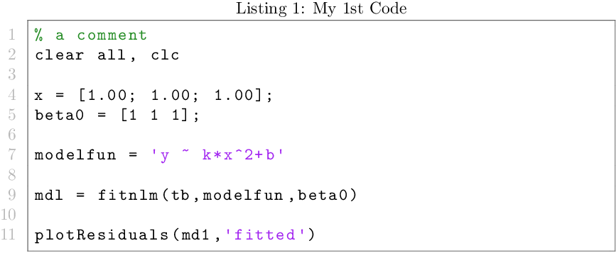 matlab-prettifier with fancyvrb-style of label / frame